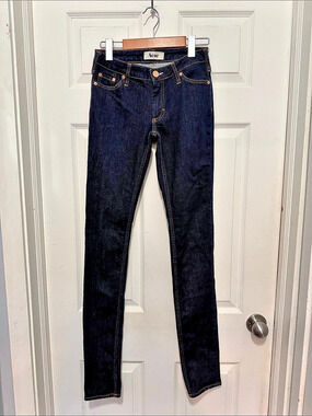 Acne Studios Kex Soft Raw Low Rise Skinny Jeans Dark Blue Waist 26/Inseam 34